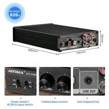 AIYIMA A07 PRO デスクトップアンプ TPA3255+QCC304X+N5532*5 Bluetooth 5.2 apt-x hd 300W*2 パワーアンプ Hifi AUDIO デスクトップアンプ - 日本 Aタイププラグ(100V) - チェックする 2