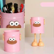 1 Stück Cartoon personalisierter Stifthalter Set, einfacher vintage Büroaufbewahrung Stifteetui, Desktop Organizer Eimer, ideales Geschenk für Zuhause und Studium Schreibwaren Aufbewahrung, Stiftbeutel, Schultasche Schulmaterial, Schulanfang