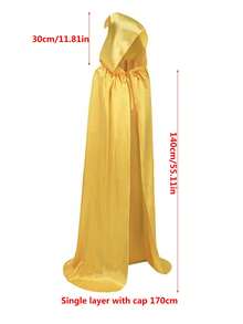 万圣节连帽斗篷披风，单层，尺寸可选120厘米/150厘米/170厘米/195厘米/215厘米，适合成人扮演女巫、吸血鬼、巫师、恶魔等角色，可用于万圣节、化装舞会、派对、夜店等场合。 - 彩色 - 查看 27