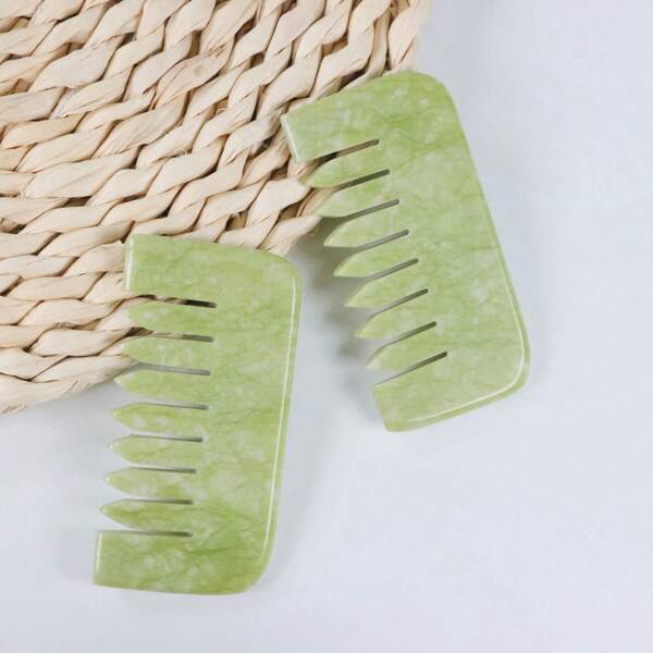 1 pieza Natural Piedra Gua Sha Peine Multifuncional Herramientas de Masaje Tradicionales para Cabelludo Cabello Facial Masajeadores Cabelludo Manuales con Herramienta de Cuidado Facial del SPA