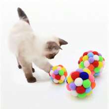 2/3 pezzi Giochi a sonagli con pon pon soffici e colorati per gatti, per intrattenere gli animali domestici