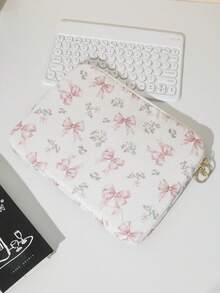 1 件少女粉色蝴蝶结图案平板电脑包，HyunA 风格粉色小花平板电脑包，11/13/15 英寸电脑包 Ipad 包笔记本电脑包，11、13、15 英寸便携式台式机保护包适用于 Mac Book Asus 平板电脑手提包保护套，教室笔记本电脑包教室包教师收纳包教室收纳包返校用品学校用品平板电脑用品返校用品笔记本电脑包和保护套学校必需品 - 彩色 - 查看 11