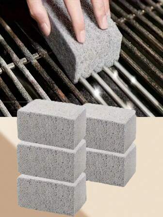 Barbecue Brush Cleaning Block - Professional Cleaning Tool | Suitable For Enamel/Stainless Steel Grates | Strongly Removes Stubborn Grease | Compatible With Gas/Charcoal Barbecue Grills | Commercial Kitchen Accessories, Flat-Top Barbecue Rack Attachments