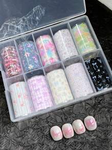 10 Peças de Decalques de Transferência de Arte de Unhas Estilo Coreano, Incluindo Corações Minimalistas, Bolinhas, Flores Miúdas, Desenhos à Mão, Animais de Verão, Mármore, Céu Estrelado, Renda Francesa, Desenhos de Flores Chinesas, Versátil para Livros, Papelaria, Desktops, Tablets, Vidro, Scrapbooking, Ótimo Presente