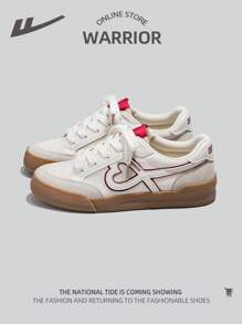 WARRIOR 1 Pair Women's Flat Lace-Up Casual Fashionable Versatile Couple Sneakers