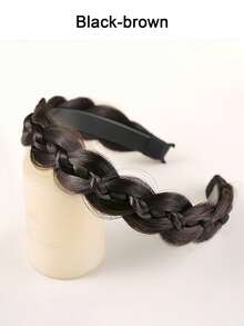 1条防滑蓬松鱼骨纹理合成发箍，洗脸编织发箍，鱼骨纹理假发发箍，新娘及日常佩戴发饰，发箍 - 彩色 - 查看 19