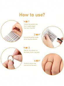 Ring Adjuster Invisible Ring Size Adjustment Pad For Loose Rings, Fits All Finger Sizes Invisible Ring Sizer For Loose Rings - Multiple Finger Sizes, Comfortable & Protective Ring Adjustments - Adjust Transparent Tightener Resizing Tool Jewelry Guard For Loose Rings Ring Adjuster Fit Any Rings, Assorted Sizes Of Ring Adjuster For Women - Multicolor - View 5