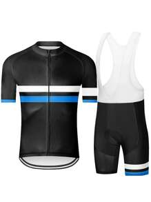 2pcs Men's Summer Short Sleeve Cycling Suit, Bicycle Casual Clothing, Road Bike Mountain Bike Breathable Short Sleeve Shorts, Cycling Clothes