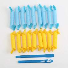 18 piezas Set de Rizadores Espirales sin Calor - Rodillos Mágicos Suaves con Gancho para un Peinado Fácil, Sin Daños, Sin Enredos - Herramientas de Peinado para Rizos Duraderos, Accesorios para el Cabello, Accesorios para Mujeres, Cabello, Viaje, Accesorios de Viaje, Esenciales para Dormitorio Universitario, Tenacillas, Flexi Rods, Cepillo para Cabello Rizado, Horquillas, Rizos sin Calor, Herramientas para el Cabello, Rizadores, Rizos sin Calor, Rizador de Cabello