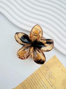 3pcs/1pc Women 3.15in/8cm Black Leopard Print & Red Flower Shaped Plastic Hair Claws, Elegant, Chic, Versatile, Lightweight, Suitable For Ponytail, Bun, Daily Casual, Party, Commute, Vacation Claw Clips Hair Clips Hair Jaw Clip Hair Clamps Hair Clutch Hair Catcher Clip