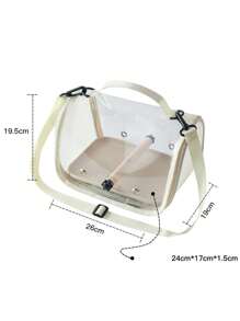 Tragbare Haustier-Reisekäfig/-Tragetasche (mit Tablett), transparente Vogelkäfig-Umhängetasche, atmungsaktiv & bequem, geeignet für Vögel, Papageien, Kakadus und kleine Reptilien, mit Sitzstange und weichem Pad