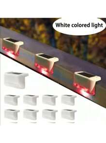 12 Stücke Solar-betriebene LED-Gartenleuchten, Treppenbeleuchtung für Außen-Dekoration - Terrasse, Stufen, Geländer, Wand, Garten, Treppe, Terrasse, Zaun, Einfahrt Beleuchtung, Multi-Farb-Steuerung, für Heim-Dekoration und Geländer-Dekoration