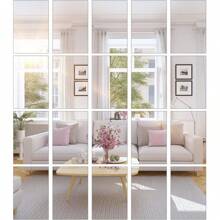 16PCS Pieces Of Acrylic Square Mirror DIY Decorative Mirror Modern Style Silver Self-Adhesive Removable Decorative Wall Stickers Suitable For Living Room, Dining Room, Bedroom, Bathroom, Party Decoration, Holiday Decoration Stickers