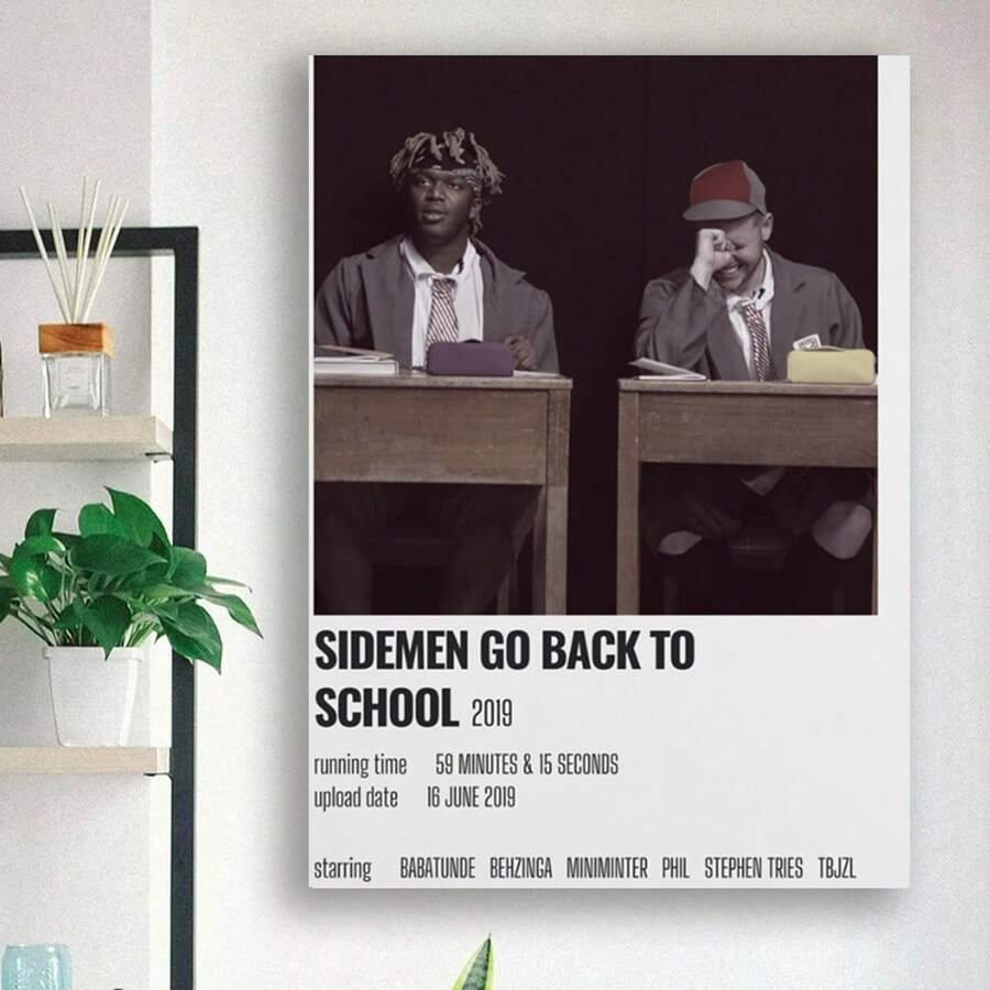 Framed Sidemen Back To School  Retro Minimalistic  Print Posters,Pictures,Cuadros Para La Sala,Dom Decor,Room Decor,Bathroom Decor,Painting,Made In The USA Products - Framed - View 1