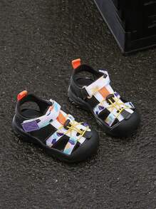 1 Pair Contrast Color New Kids Sports Shoes, Soft Sole Casual Sandals For Boys Girls Big Children