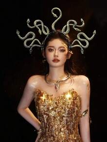 1 件/3 件恐怖蛇发头带美杜莎发饰适合万圣节服装