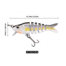 1pc Lure Fishing Artificial Bait, Realistic Hardbaits, Multi-Color Long Casting Fake Fish - Multicolor - View 9