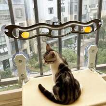 1pc Window-Mounted Roller Ball Cat Toy - Suction Cup Stability For Interactive Indoor Play, Encourages Exercise & Entertainment - Multicolor - View 4