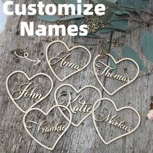 木制心形标志/定制婚礼座位名称/木制座位卡/婚礼名片/激光切割名称/心形标签，婚礼座位卡，定制，木制名称，派对，装饰，礼物，婚礼装饰，姓名标签，标志