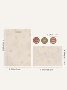 Conjunto de 12 peças de papelaria vintage com envelopes (6 folhas de papel para carta + 3 envelopes + 3 adesivos para fechar, sortimento aleatório) - Multicolorido - Ver 5