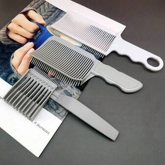 3Pcs Hair Clippers For Men Professional For Hair Cutting & Grooming Beard Trimmer, Flat-Head Positioning Clipper Caliper Comb, Barber Fade Combs, Barber Accessories,Professional Hair Cutting Blending Comb, Heat Resistant Flat Top Comb For Men Salon Hairdresser Styling Tools,For Home, Hair Salon