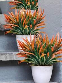 1/3/5pcs Artificial Grass Fake Plant UV Resistant Greenery Plastic Plants Home Garden Windowsill Decoration, Dining Room, Bedroom, Wedding Birthday Party Flower , Valentine's Day Gifts, Christmas, Thanksgiving, Halloween Indoor/Outdoor Holiday Decor, Photography Spring And Summer Seasonal Decoration Outdoor Simulation Greener