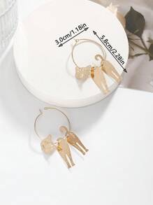 1 par de pendientes de cobre con diseño minimalista y hueco de animal, adecuado para uso diario, fiestas y banquetes de mujeres