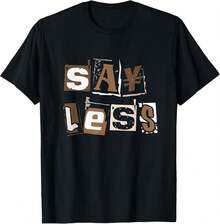 Camiseta Gráfica con Frase "Say Less" - 220g Algodón, Transpirable y Cómoda, Color Negro y Blanco, Estampado con Frase "Say Less", Uso Diario, Casual y Reuniones, Unisex para Hombres y Mujeres, Camiseta Unisex 220g, Camiseta Gráfica Say Less - Negro - Ver 1