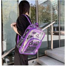 Mochila impermeable y ligera de moda, mochila transparente de PVC, mochila escolar de gran capacidad 2025, estilo minimalista, Ins