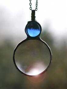 独特的礼物，放大镜项链礼物放大镜项链，阅读阅读报纸魅力放大镜，送老人挂链饰品好礼物 - 彩色 - 查看 8