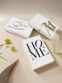 3PCS LOVE AT HOME - Fashion Home Decoration Books, Creative Living Room Desktop Decorations, Windowsill Wall Decoration Book Models, Suitable For Rooms, Kitchens, Bedrooms, Offices, Desks, Birthday Parties, Holiday Parties, Weddings, Celebration Parties, Teacher Gifts, Artificial Flower Decoration Tray Bases, Graduation Teacher Gifts Holiday Accessories Decoration Mariage Champetre Decoration Maison 2PCS/1PC