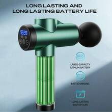 1支按摩枪，深层组织背部按摩器，强力冲击式按摩枪，旅行按摩器，便携式冲击波电动肌肉按摩器，颈部按摩器，99档速度调节，液晶显示屏，8个可更换按摩头，便携式手持健身器材，适合家庭和办公室使用，缓解肌肉紧张