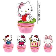 Sanrio Sanrio Hello Kitty Cupcake Toppers, Hello Kitty Birthday Decorations,Hello Kitty Theme Party Supplies