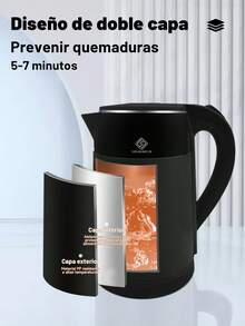 Hervidor eléctrico interior de acero inoxidable, hervidor eléctrico de 2,0 L, apagado automático y protección contra sobrecalentamiento - Tipo de Enchufe A USA (110-127V) - Ver 3