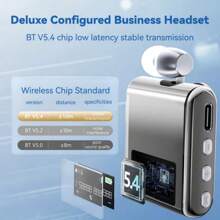 KZ K89/K75 Lavalier Business Bluetooth 5.4 Wireless Headset Talk/Music 20 Hours LCD Digital Display Call Vibration Reminder+Voice Reporting+Number Display HIFI Music Earphone With Mic