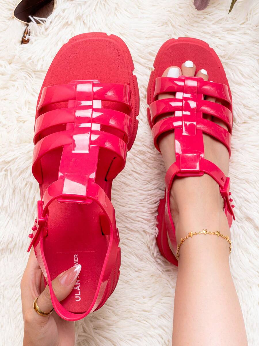 Women Flat Sandals - Naranja Coral - Ver 1