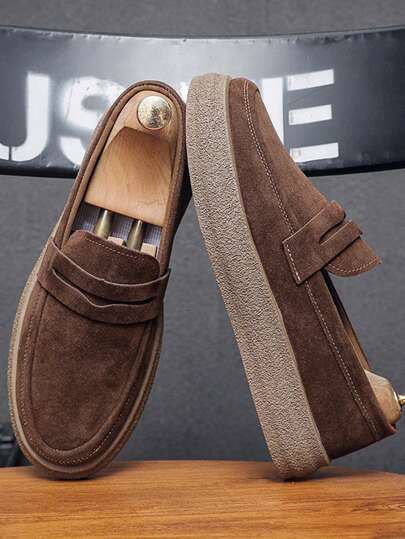 Men's Casual Canvas Slip-On Shoes, Comfortable Low-Top Loafers Suitable For All Seasons