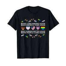 Camiseta "Haz que mentir sea malo de nuevo" Derechos Humanos Ropa. Regalos para novio - Negro - Ver 1