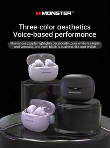 Monster Auriculares inalámbricos TWS Monster MQT53 con cancelación de ruido, auriculares deportivos con micrófono