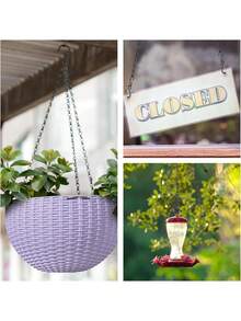 6/ 3 قطع سلاسل معلقة مع خطافات، سلاسل نباتات قابلة للتعديل، سلاسل معدنية زخرفية معلقة لحاويات الزراعة، طعام الطيور، اللافتات، الفوانيس، سلاسل أضواء النمو، أجراس الرياح، اللوحات الإعلانية، اللوحات الطباشيرية والزينة، مجموعة علامات زخرفية للحديقة وشرفة المنزل - متعدد الألوان - مشاهدة 6