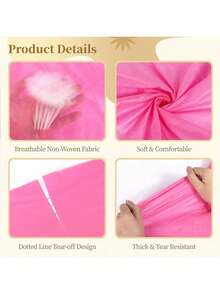 100pcs/Pack 31" X 71" Disposable Massage Bed Sheets, Non-Woven Fabric SPA Bed Cover, Breathable For Massage, Beauty, Tattoo (Pink) - Multicolor - View 4
