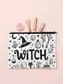 Bolsa de maquillaje con estampado divertido de murciélago y flores - Bolso gris gracioso con diseño colorido de murciélago y flores, lavable, excelente para monedas o pequeños artículos esenciales, idea de regalo navideño única, decoración y accesorios de murciélago, útiles escolares y de viaje, cosméticos, bolsa de maquillaje, organizador de maquillaje, regalo para mujeres