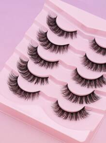 5 Pairs Of Natural False Eyelashes Fluffy And Soft 3D Mink Eyelashes Long Silky Eyelashesdaily Work Meetings Natural False Eyelashes Comfortable To Wear With Eyelashes Hand-Made Wing Elongated Natura Full False Eyelashes Free Eyelash Tweezers And Eyelash Brushes Flying Policewoman, Bride, Student Birthdays Are All Available