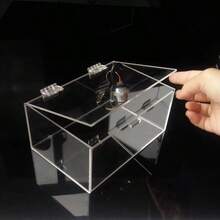 12 piezas de bisagras pequeñas de plástico transparente de acrílico autoadhesivas continuas, herramientas para gabinete, cajón, mueble, soporte de exhibición DIY de 35x25 mm - 35 x 25 mm - Ver 2