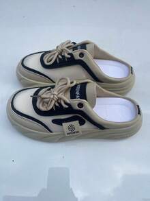 Women's Bandage Slippers, New Mesh Breathable Flat Mules, Suitable For Dresses, Comfortable For Pregnant Women, Slip-On - Black - View 1