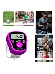 Contador de dedos con clic manual digital, 5 paquetes de contadores de puntadas de tejido a mano con dígitos restablecibles, pantalla LCD electrónica de visualización digital para filas, personas, puntuación, inventario, ganchillo
