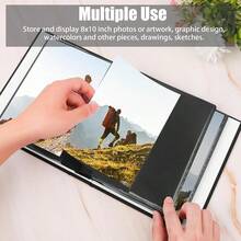 New-88 Photo Album 8x10 Holds 72 Photos, 8x10 Photo Album Linen Cover  Front Window, 72 Pockets For 8x10 Photos, 8x10 Photo Album Book For 8x10 W Family Baby Anniversary Pictur Or Gift (Black) - Linen Black - 查看 2