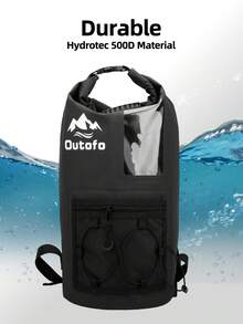 YESPACE 35升高品质背包 - 大容量防水袋，适用于户外、海滩、徒步、皮划艇和冲浪 - 黑白两色可选，户外探险装备 | 运动风格背包 | 卷口防水封口沙滩包，防水手机袋，游泳防水包，运动包，健身包，旅行包，度假包，男女通用，旅行必备，耐用游泳包，适合游泳和海滩活动