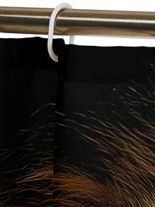 1pc/4pcs Gold African Wild Animals Manly Stylish Multifunctional Bathroom Waterproof Shower Curtain, With 12 Hooks, Bathroom Non-Slip Mat, U-Shape Toilet Mat And Round Toilet Lid Cover, Bathroom Set For Whole Scene Usage Bathroom Accessories Back To School