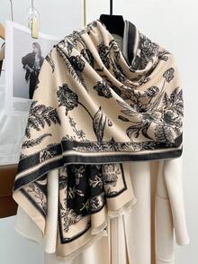 FADZOYLE 1 chiếc khăn choàng Jacquard họa tiết da báo cho nữ, khăn choàng nghệ thuật cho nữ, khăn choàng Poncho dài, khăn choàng quấn, khăn choàng lưới lớn giữ ấm mùa đông, khăn choàng lớn, bộ sưu tập thời trang mới thanh lịch, quà tặng cô dâu, phù dâu, khăn choàng du lịch - khăn quàng cổ - Xem 18
